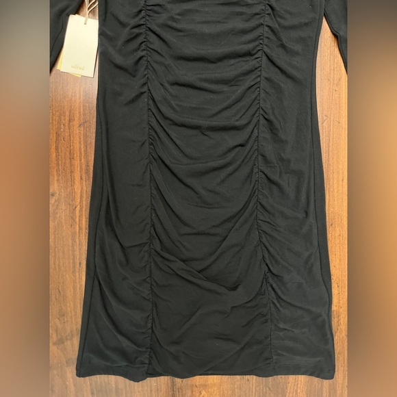 Wilfred Lydia Dress Black Size Medium Aritizia Ruched Bodycon Stretch Party NWT - Picture 6 of 16
